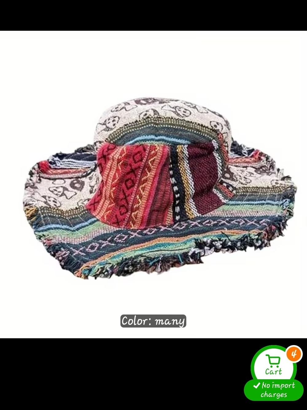 Striped Multi-Color Boho Sun Hat